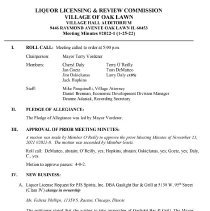 Oak Lawn Liquor & Licensing Comm. Minutes, 2022