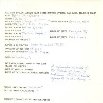 Edwin John Gaddis Questionnaire, 1972
