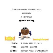 Johnson-Phelps VFW Penny Social Handbill, 2023