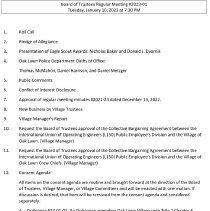 Village of Oak Lawn Board Media Packets, 2024