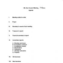 Mt. Zion Evangelical Lutheran Church Minutes, 2023