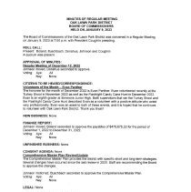 Oak Lawn Park District Board Minutes, 2023