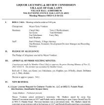 Liquor Licensing & Review Commission Minutes, 2023