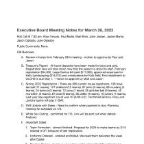 Oak Lawn Baseball & Softball Board Minutes, 2023