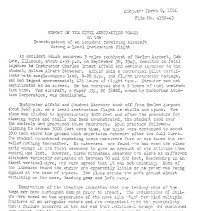 Investigation of an Accident Involving Aircraft During a Local Instruction Flight, 1944