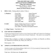 Arts & Events Commission Minutes, 2024