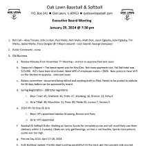 Oak Lawn Baseball & Softball Minutes, 2024