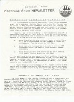Pinebrook South Newsletter Oct 1984