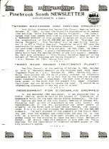 Pinebrook South Newsletter Nov 1984