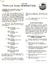 Pinebrook South Newsletter  July 1984