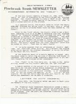 Pinebrook South Newsletter Sep 1984