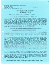 Pinebrook South Newsletter  Apr 1989