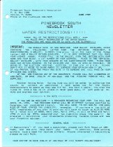 Pinebrook South Newsletter Jun 1989
