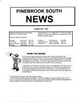 Pinebrook South Newsletter Feb 1996