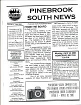 Pinebrook South Newsletter Apr 2003 Vol 5 No 4