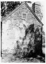 Mouns Jones House, partially restored south gable-end elevation (c.1971)