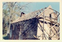 Mouns Jones House during reconstruction of roof (c.1966)