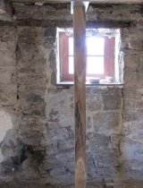 #6863: Detail of exposed masonry joints of original 1716 doorway