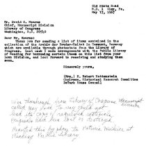 Letter, Hottenstein to Mearns, L of C, re: Zinzendorf manuscript (1967)