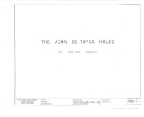 HABS list of DeTurk house drawings, cover page (1958)