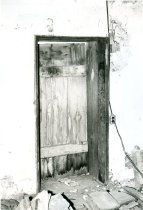 DeTurk house, interior doorway through west wall from former kitchen (1973)