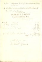 Invoice for masonry work done to DeTurk House (1973)