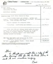 Chris foster invoice for DeTurkl house clay tile roof & chimney work (1990)