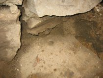 Detail of DeTurk stone kitchen doorway sill (2009)