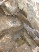 Detail of DeTurk kitchen door sill and root cellar vault abutment (2009)