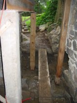 Interior view through DeTurk ground-level doorway during restoration (2009)