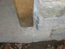 DeTurk, detail, N replacement jamb foot, ground-floor kitchen doorway (2009