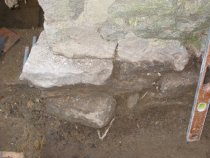 Pre-restoration DeTurk masonry foundation