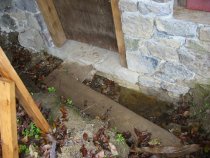 Restored pier foundation at DeTurk kitchen door