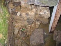 DeTurk, exterior masonry pier & S replacement jamb at kitchen door (2009)