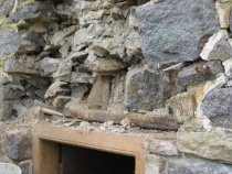 #11 - 1630:Detail of vacated wall area under restoration