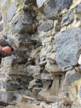 #12 - 1631:Detail of vacated upper range of deformed wall area