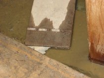 Detail of north door jamb and water table at DeTurk kitchen doorway (2009)