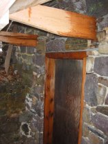 DeTurk House, restored kitchen cellar doorway, outlookers, & masonry (2009)