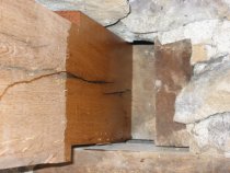 Detail of south outlooker for hood above DeTurk kitchen doorway (2009)