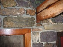 DeTurk, restored wall above kitchen doorway, pier, N hood outlooker (2009)