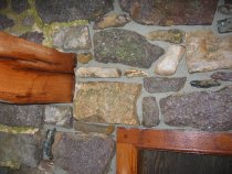 DeTurk, restored wall above kitchen doorway, pier & and S  hood outlooker (