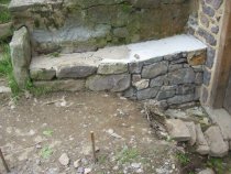 Restored DeTurk low retaining wall (2010)