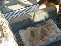 0023--setting and leveling B2 on stone screening bed.