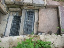 192--Constructing steps to cellar kitchen doorway at DeTurk House (2010)