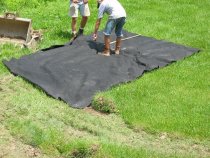 2638--: Sizing and cutting geo-textile filter fabric for stone-bed underlay