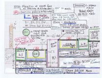 As-built S elevation detail drawing, DeTurk exterior cellar staircase