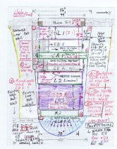 As-built plan drawing of DeTurk exterior cellar staircase and drains (2010)