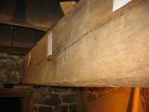 1023, 8/26/09: Chamfered kitchen summer beam and masonry bearing pocket