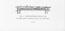 DeTurk House, drawing of carving in lintel of south gable door (1945)