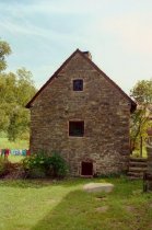 Keim ancillary building, north gable-end elevation view (c. 1990)